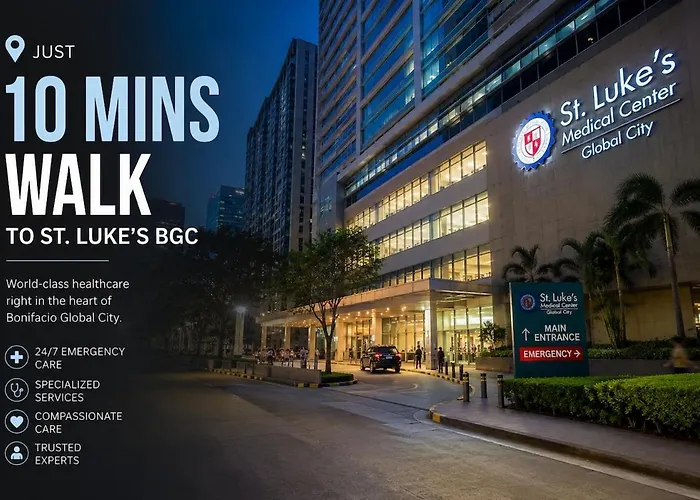 Brand New Unit In Uptown Bgc With Balcony 55 Inch Smart Tv And 300mbps Wifi, With Workspace, Beside Landers, Near Uptown Mall And Mitsukoshi Mall Apartment Manila