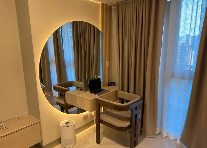 Brand New Unit In Uptown Bgc With Balcony 55 Inch Smart Tv And 300mbps Wifi, With Workspace, Beside Landers, Near Uptown Mall And Mitsukoshi Mall Apartment Manila